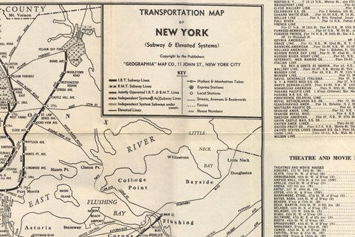 Panoramic Map of New York City, Transportation map