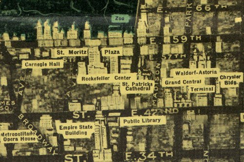 Panoramic Map of New York City, midtown section